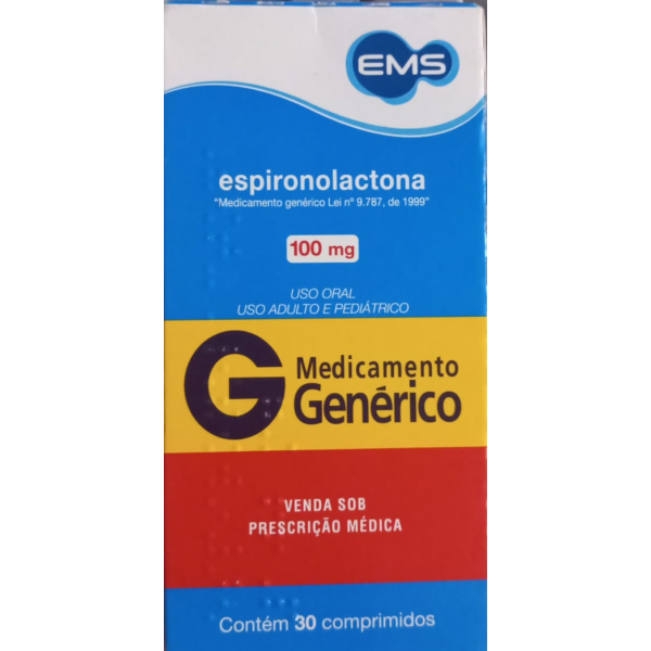 ESPIRONOLACTONA 100MG COM 30 COMPRIMIDOS